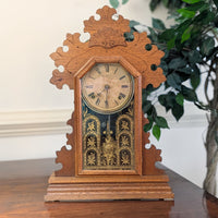 Ingraham “Lily” 8-Day Gingerbread Oak Kitchen Clock