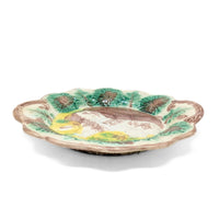 Arsenal 1880’s Majolica Pottery Farm Dog Plate