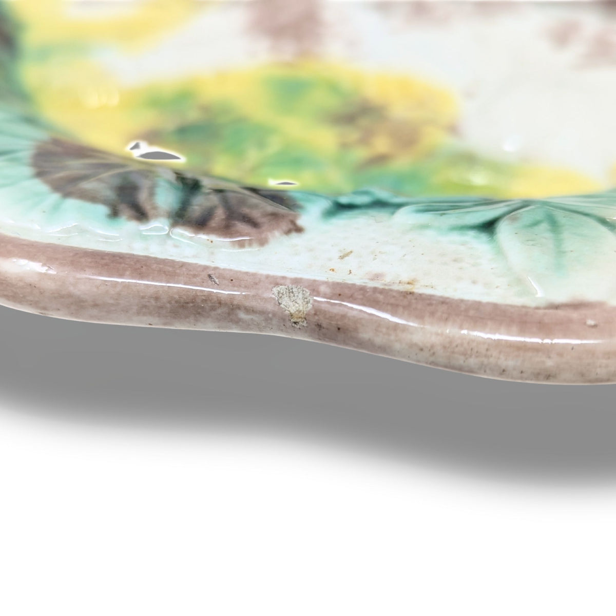 Arsenal 1880’s Majolica Pottery Farm Dog Plate