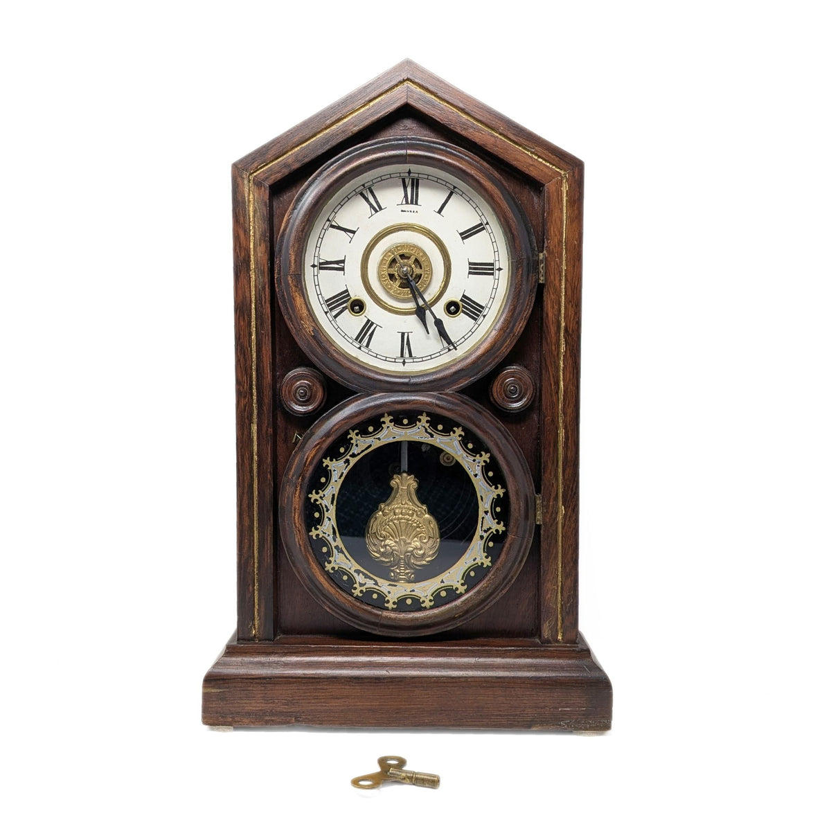 New Haven 1880 Tuscan 1-Day Rosewood Mantle Clock