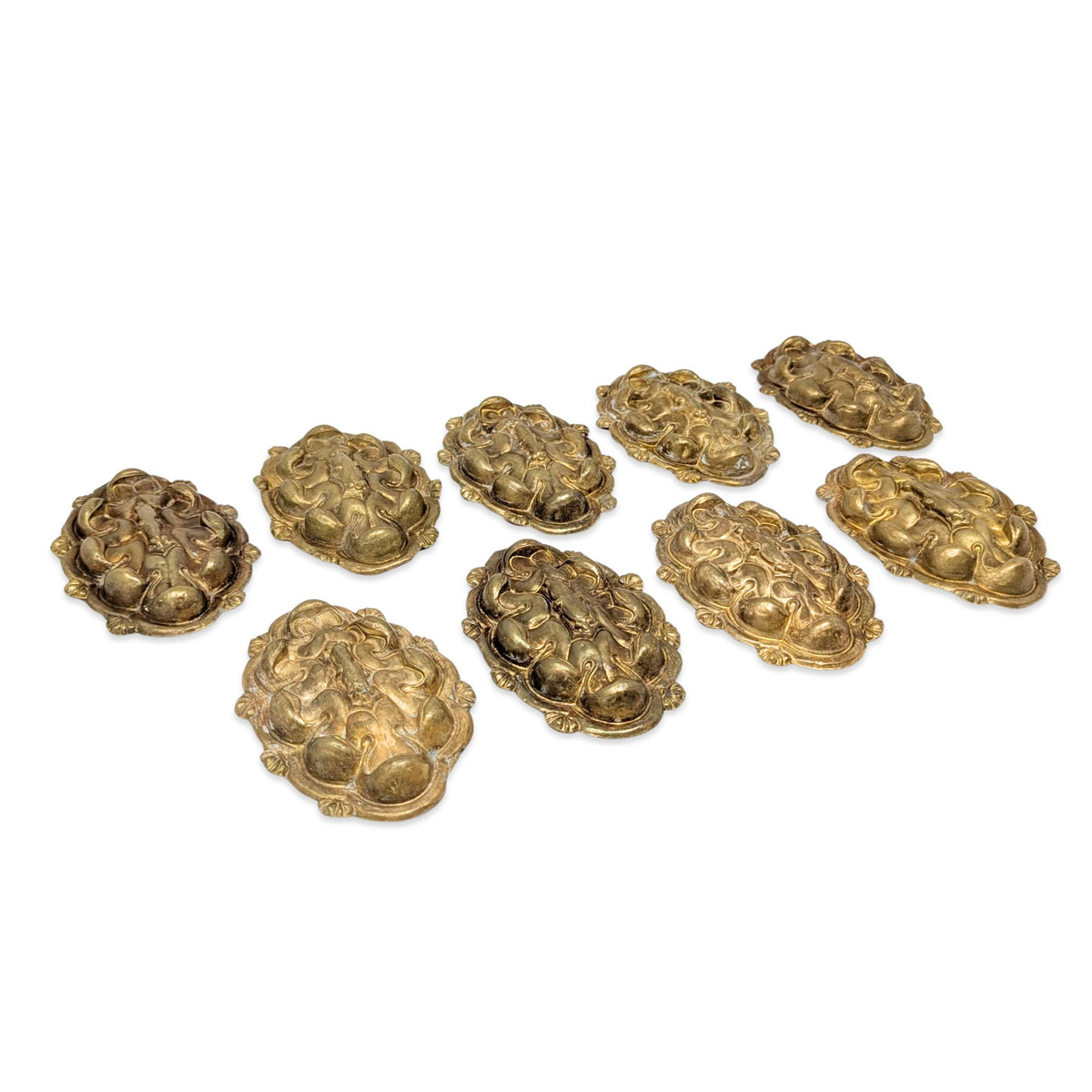 Antique French Bronze Ormolu Baroque Curtain Tiebacks (9)