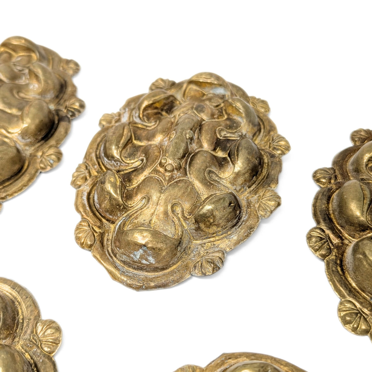 Antique French Bronze Ormolu Baroque Curtain Tiebacks (9)