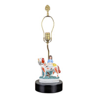 Vintage Staffordshire Girl on Spaniel Dog Figurine Lamp by Anne Vosseller