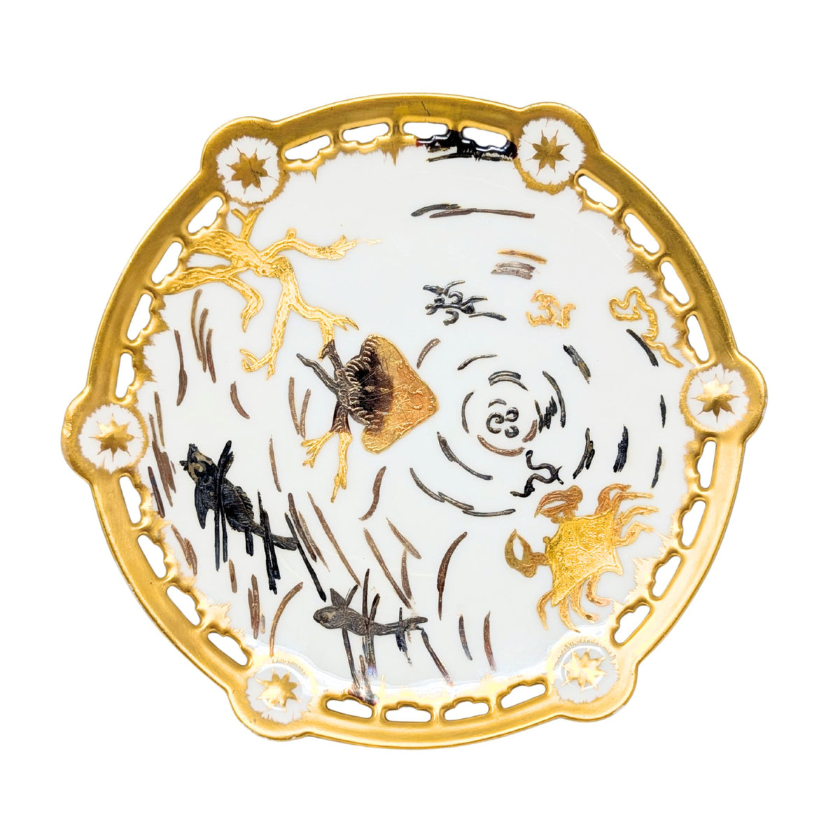 Elite Works Limoges Bawo & Dotter Gold Decorated Sealife Plates (10)