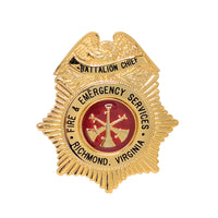 Richmond Virginia Vintage Fire & Emergency Services Battalion Chief Chest Badge