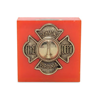 Richmond Virginia Vintage Fire Department Breast Badge Acrylic Paper Weight