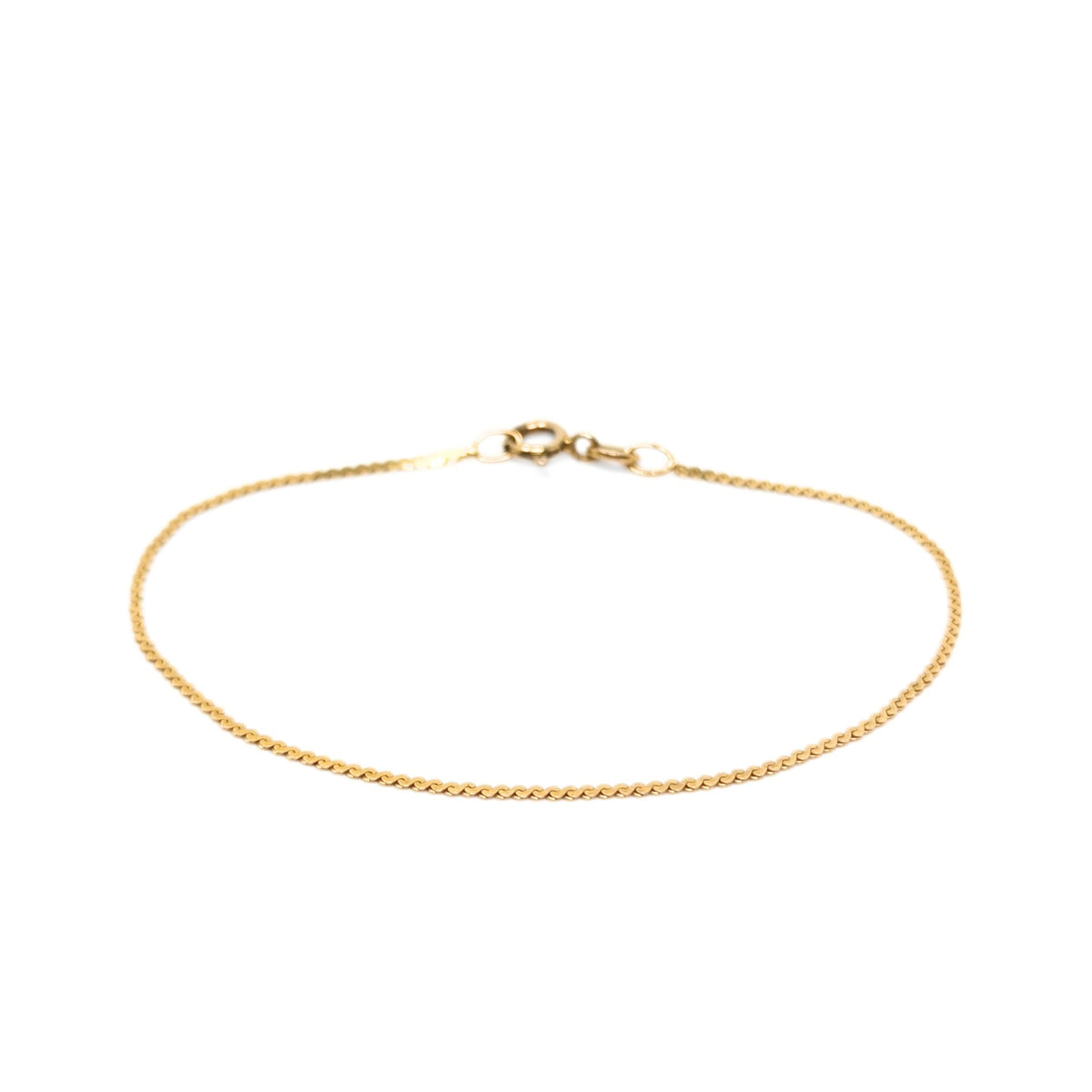 Italian 13K Gold 1.2mm 7” Serpentine Bracelet