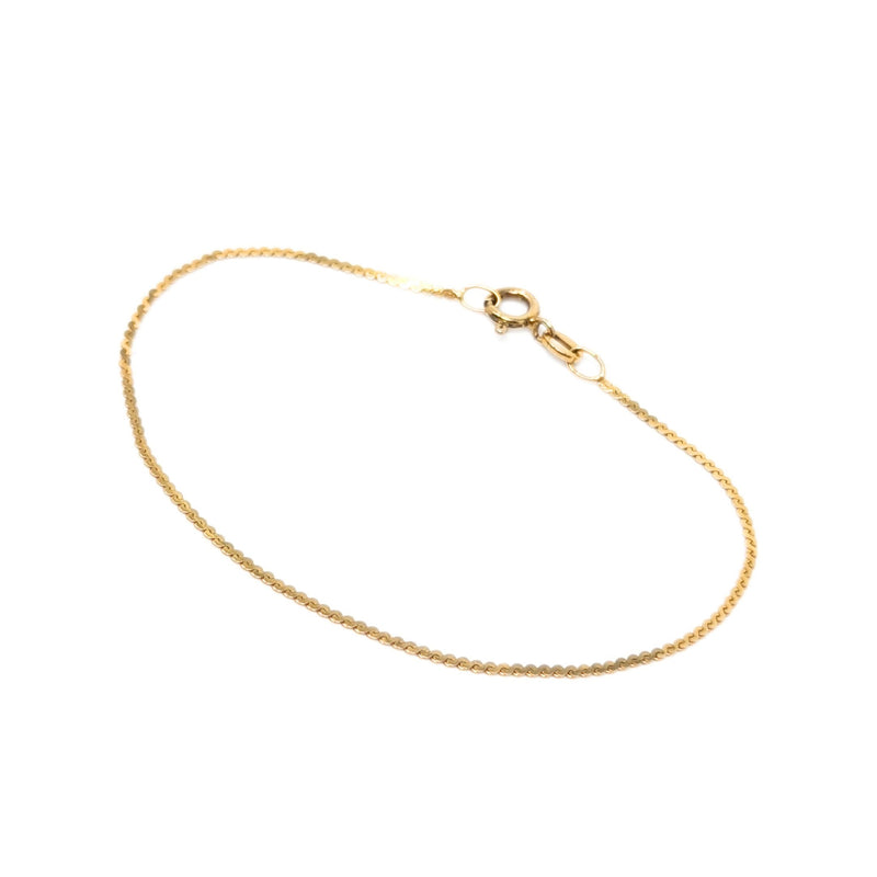 Italian 13K Gold 1.2mm 7” Serpentine Bracelet