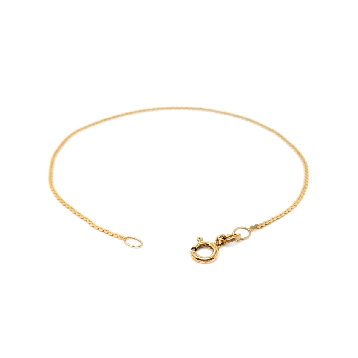 Italian 13K Gold 1.2mm 7” Serpentine Bracelet