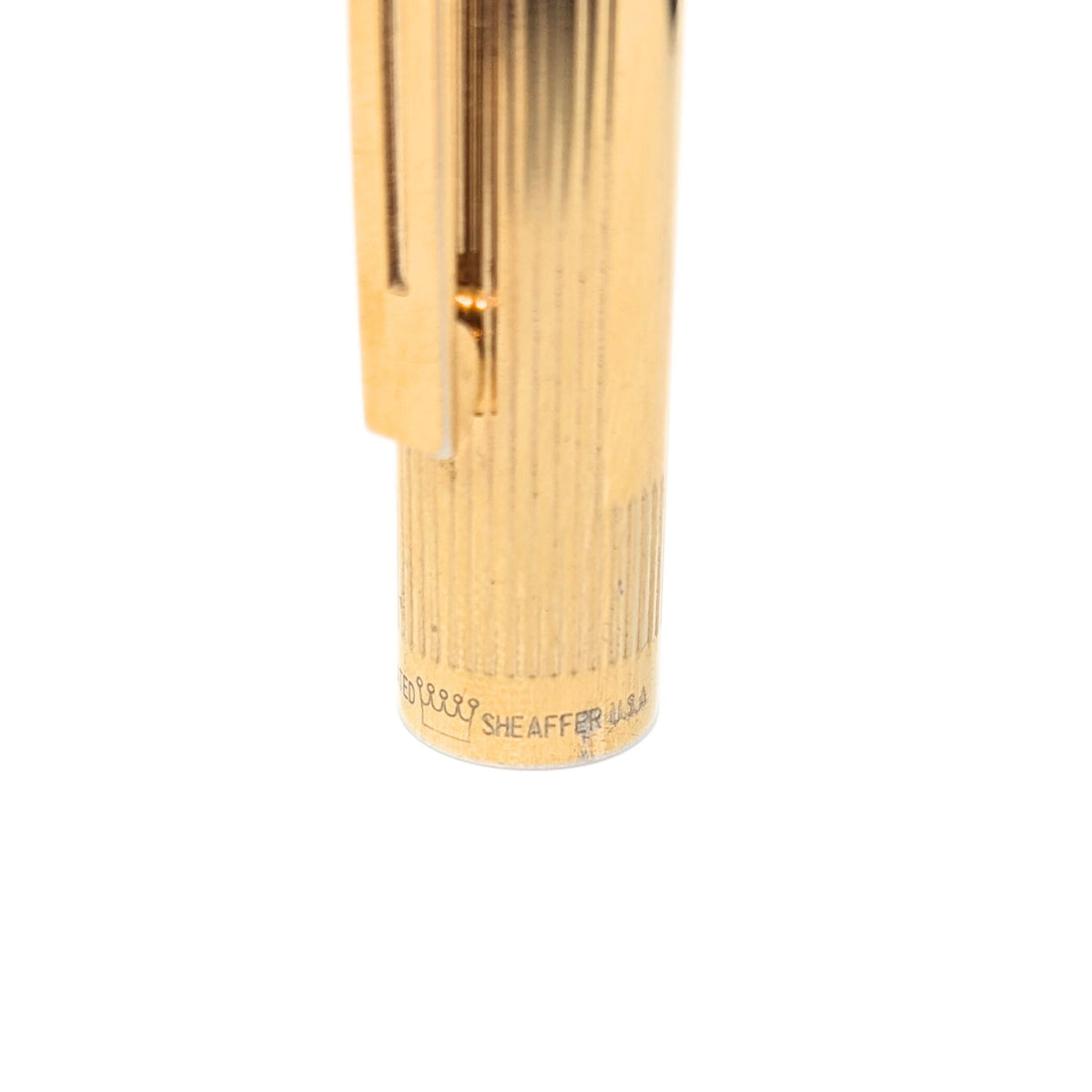 Sheaffer Targa 1005 Gold Electroplated Fluted Classic Fountain Pen, 14K Gold Nib