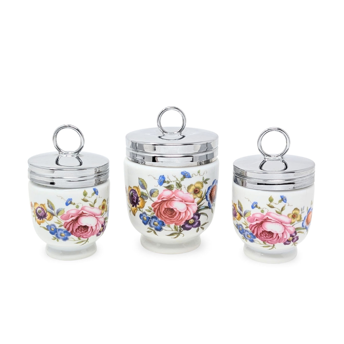 Royal Worcester Bournemouth 3pc Porcelain Egg Coddler Set, Standard & King Size
