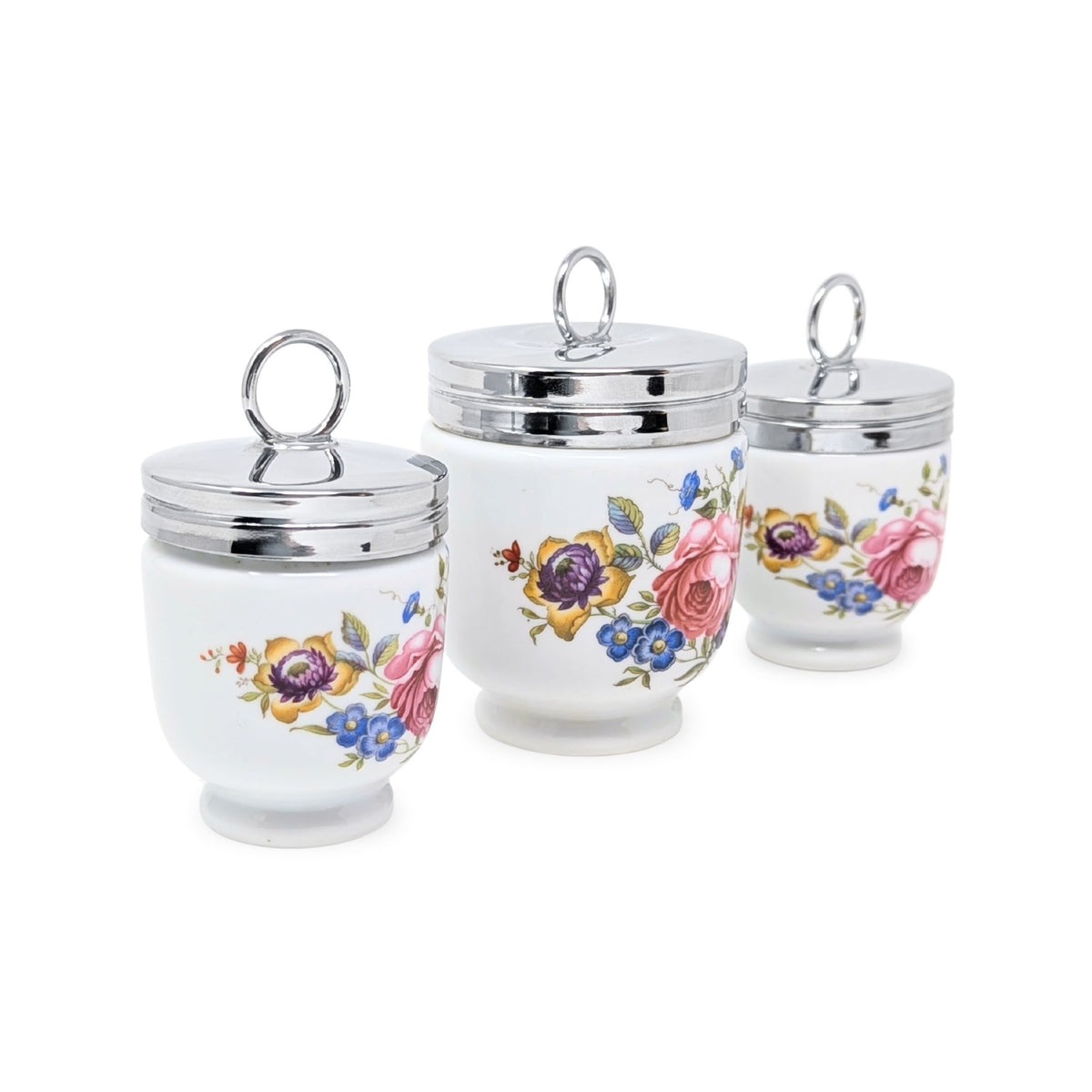 Royal Worcester Bournemouth 3pc Porcelain Egg Coddler Set, Standard & King Size
