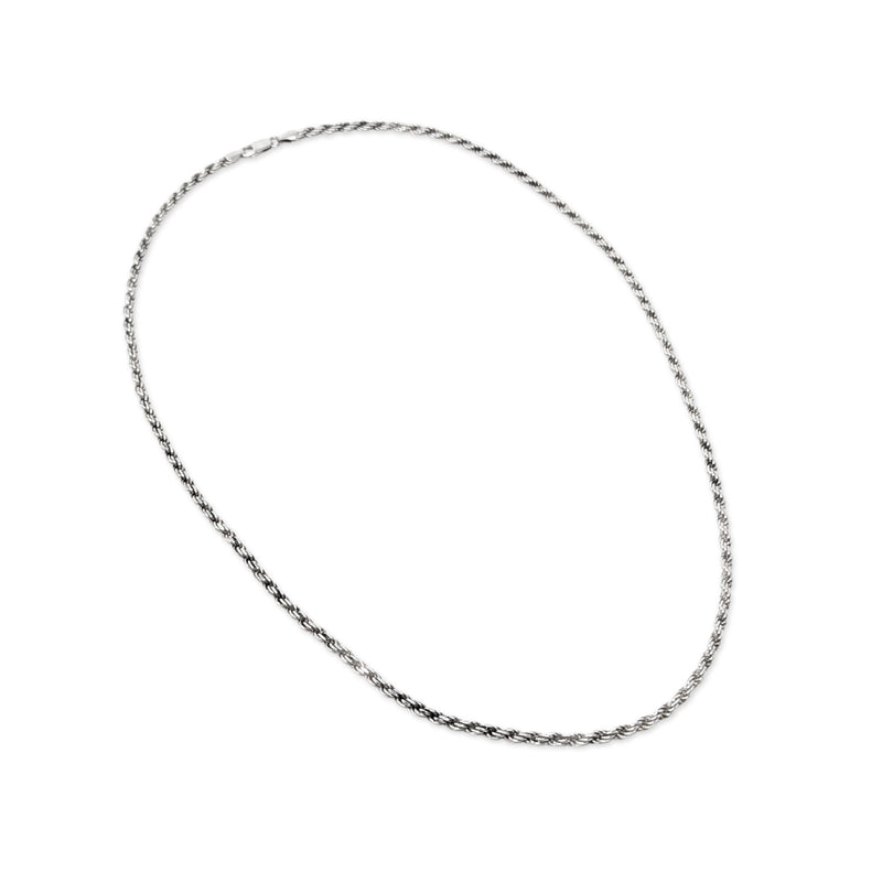 Italian Sterling Silver 3.6mm 24” Rope Chain Necklace
