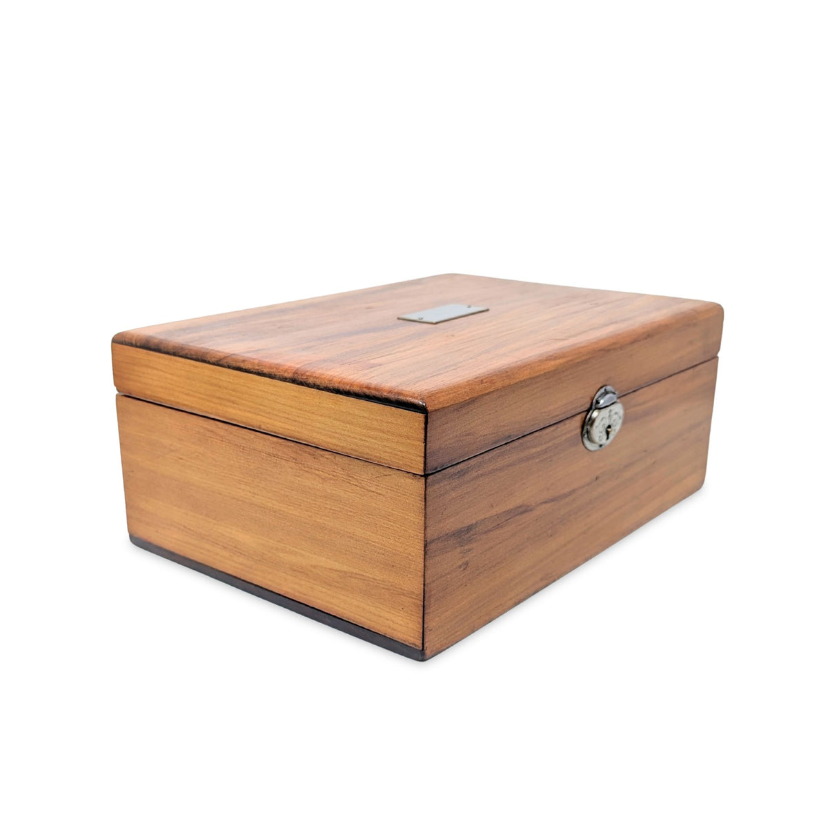 Antique Locking Cherry Humidor With Key