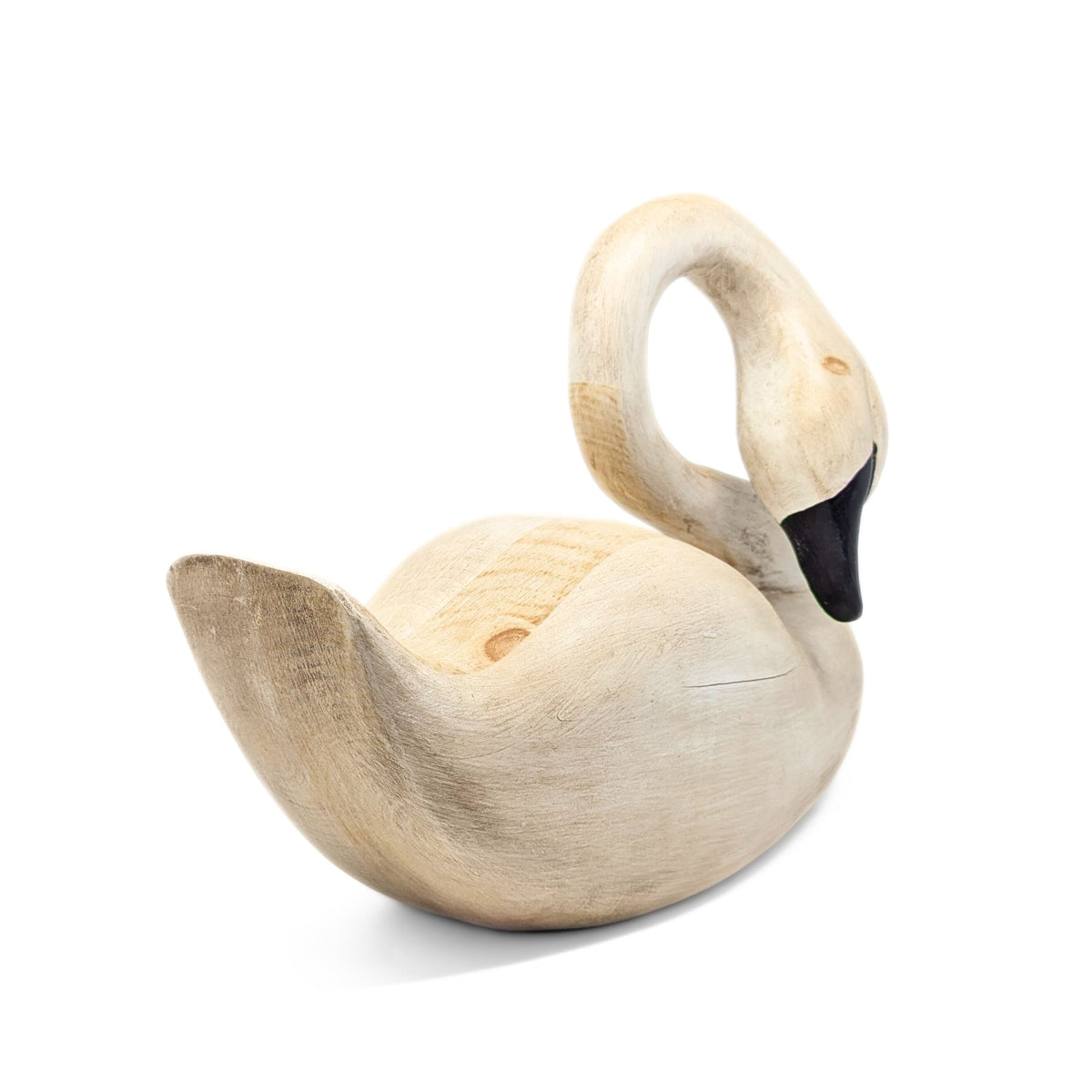 Hand Carved & Signed Solid Wood Canadian Swan