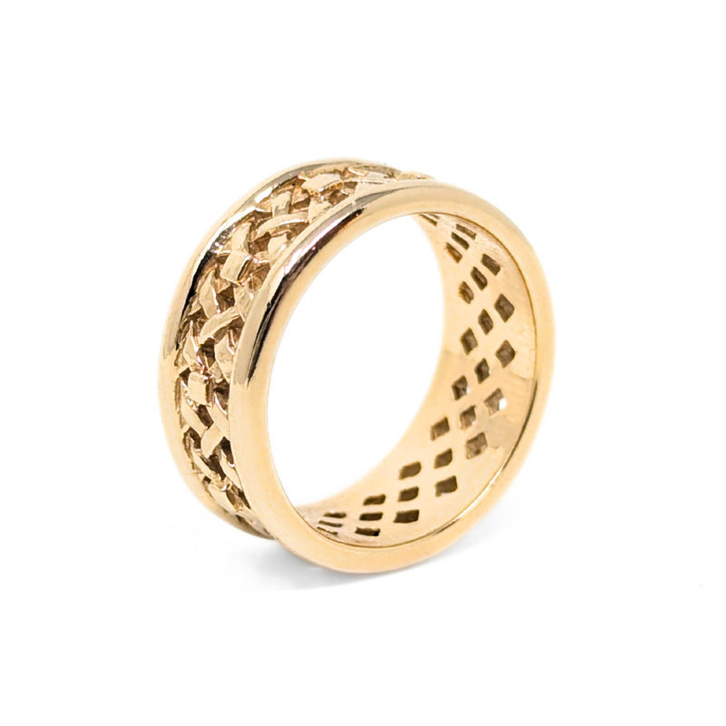 Williamsburg, VA Craft House 14K Gold Pierced Band - Size 7.75