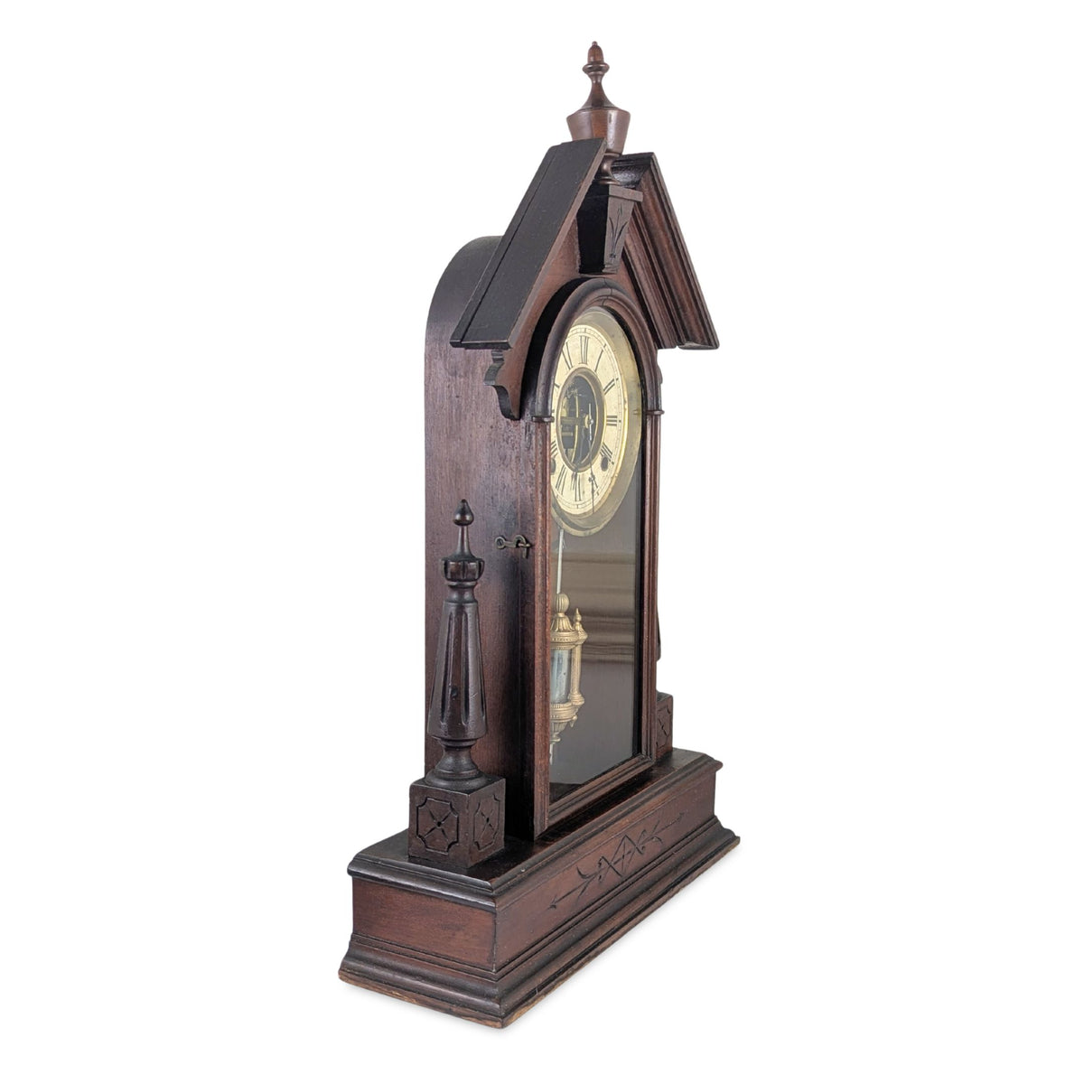 E. N. Welch Antique 8-Day Gothic Steeple Mantle Clock