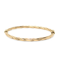 Unoaerre Italian 14K Gold Twisted Hinged Bangle Bracelet