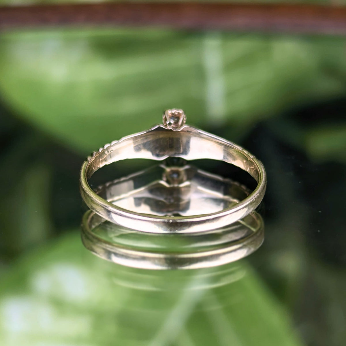 Antique 10K Gold Art Deco Two Diamond Ring - Size 5.25