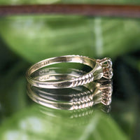 Antique 10K Gold Art Deco Two Diamond Ring - Size 5.25