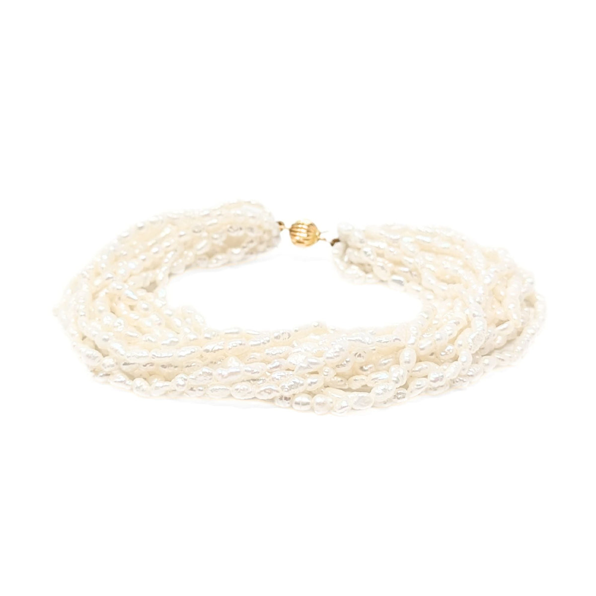 14K Gold Multi-Strand 7" Pearl Bracelet