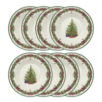 Christopher Radko Traditions "Holiday Celebrations" 9" Rimmed Soup Bowls (8)