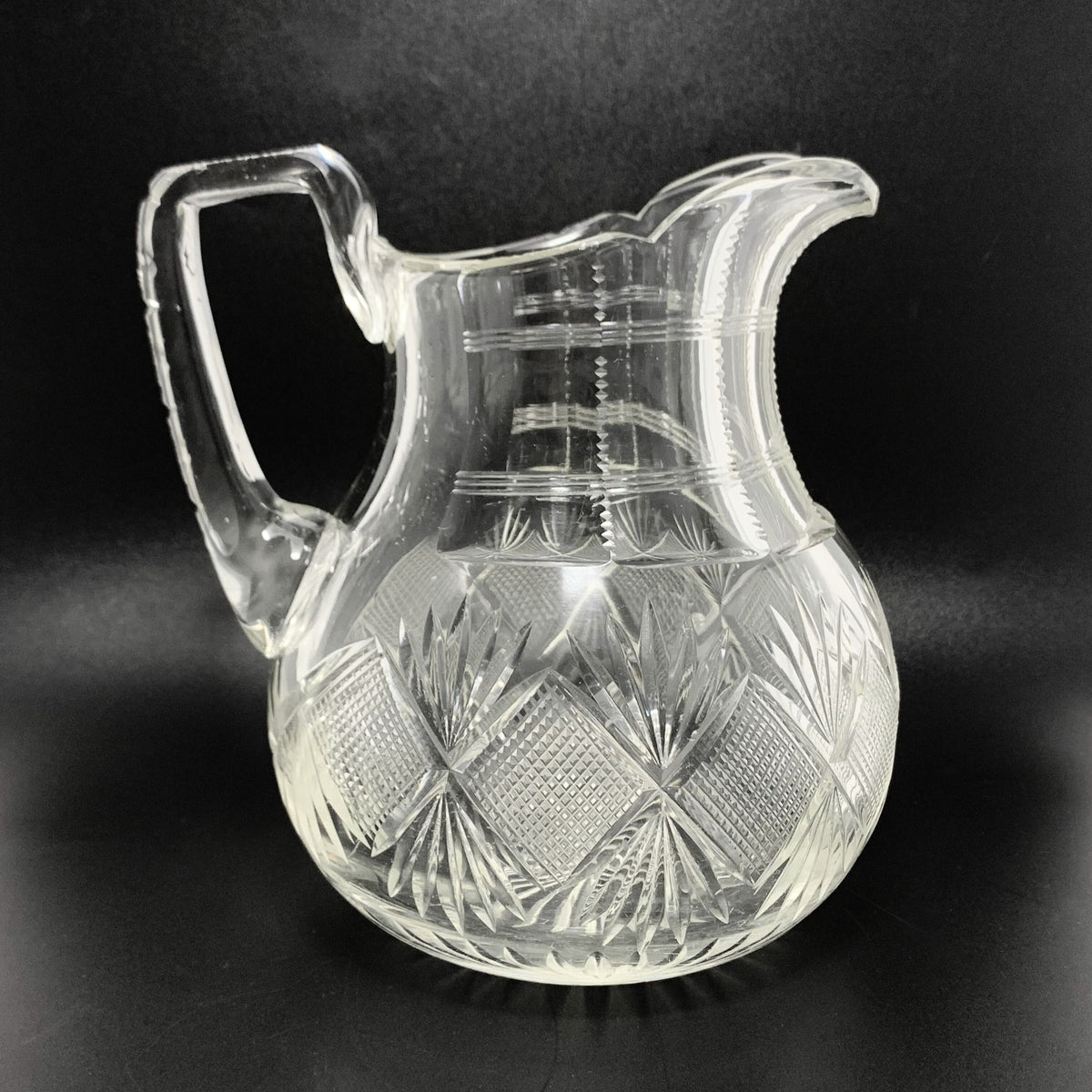 American Brilliant c. 1890 Crystal Water Pitcher