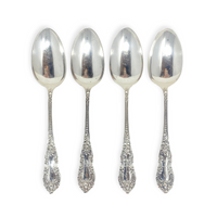 L. Sunderlin & Co. Sterling Silver Monogrammed Antique Serving Spoons (4)