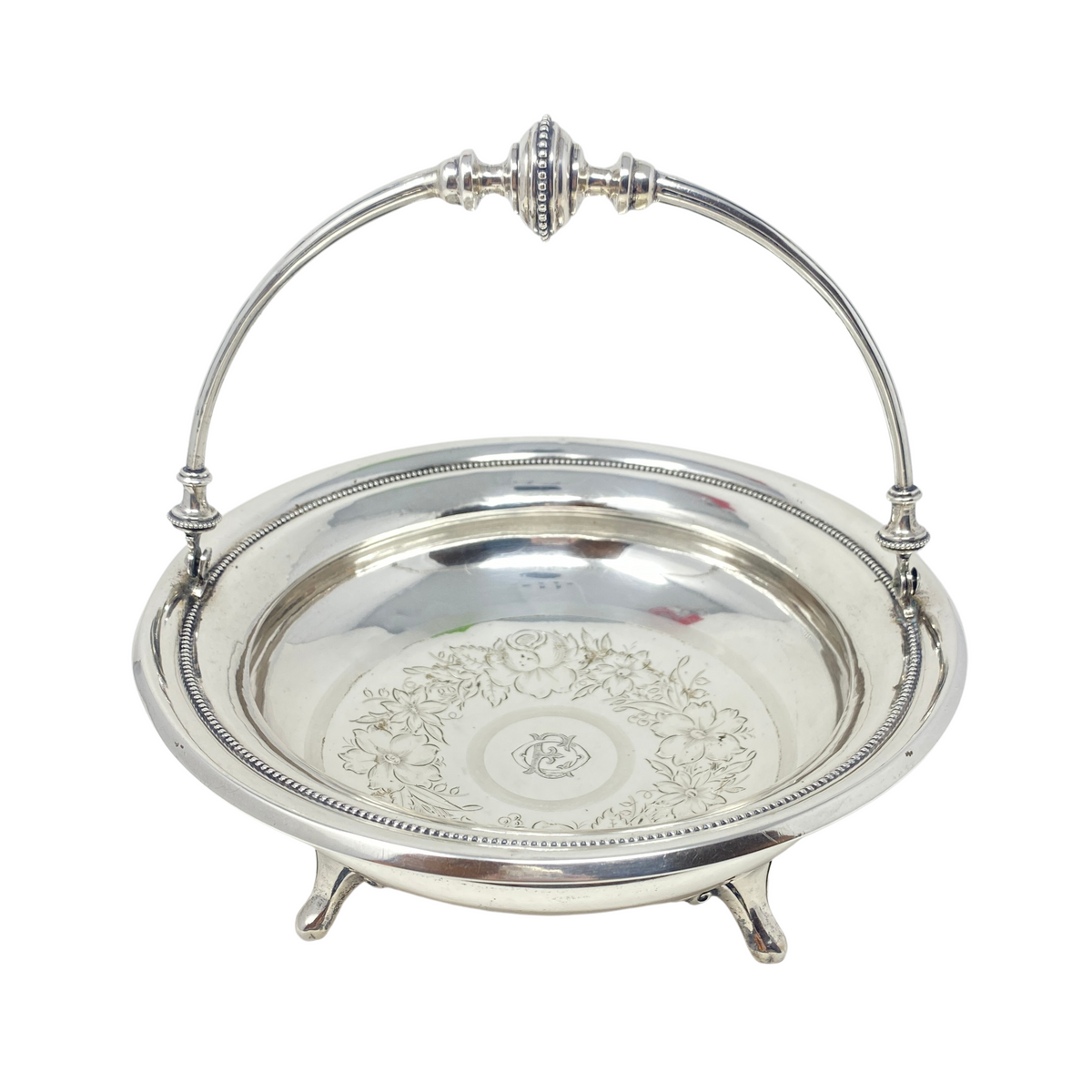 Hamilton & Co. Antique Sterling Silver Monogrammed Basket