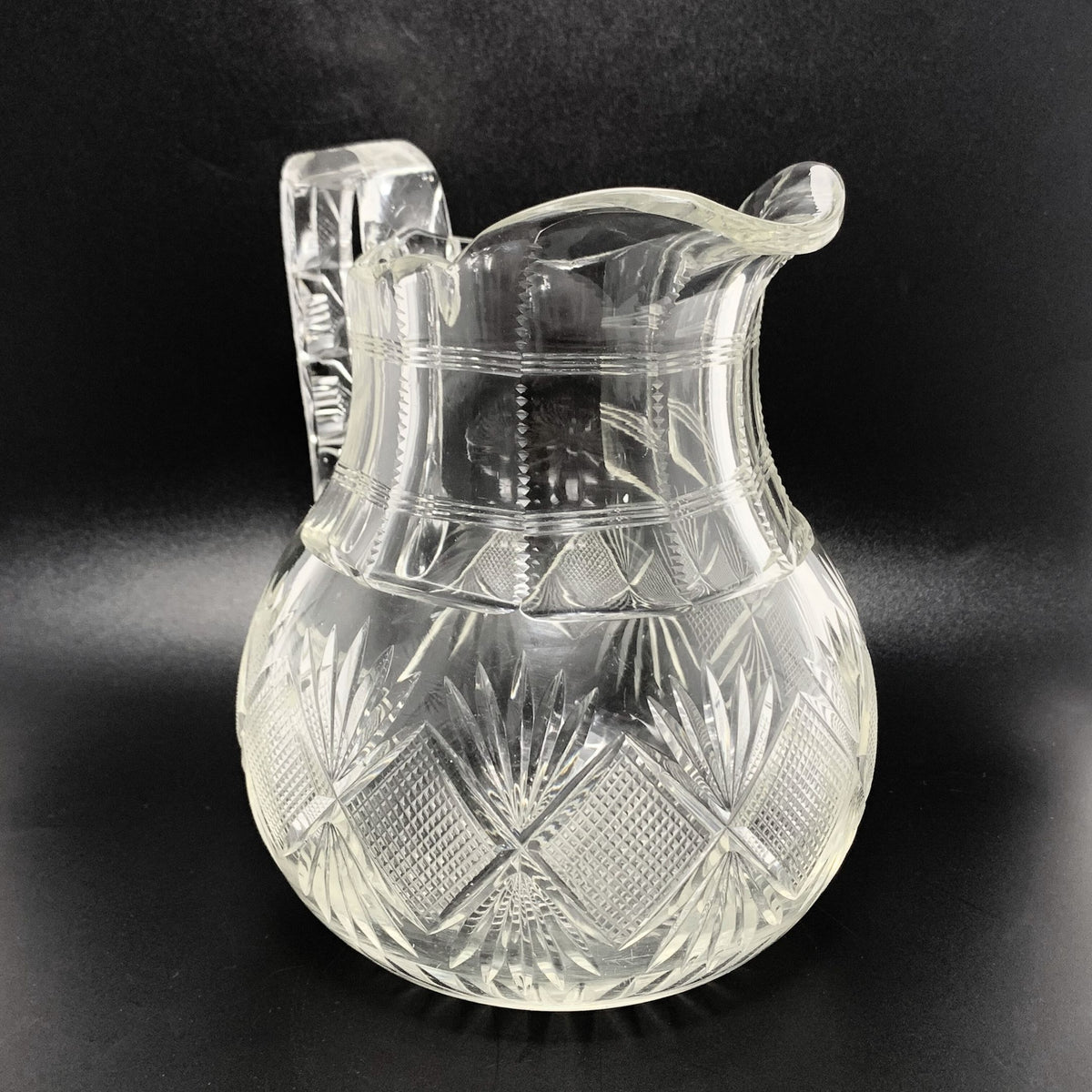 American Brilliant c. 1890 Crystal Water Pitcher