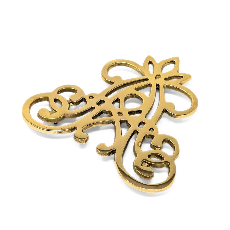 Virginia Metalcrafters 10-52 Adam’s Father & Son Brass Cypher Trivet