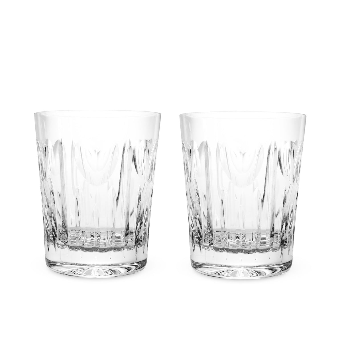 Waterford Millennium Series Pair of "Love" Double Old Fashioned Glasses