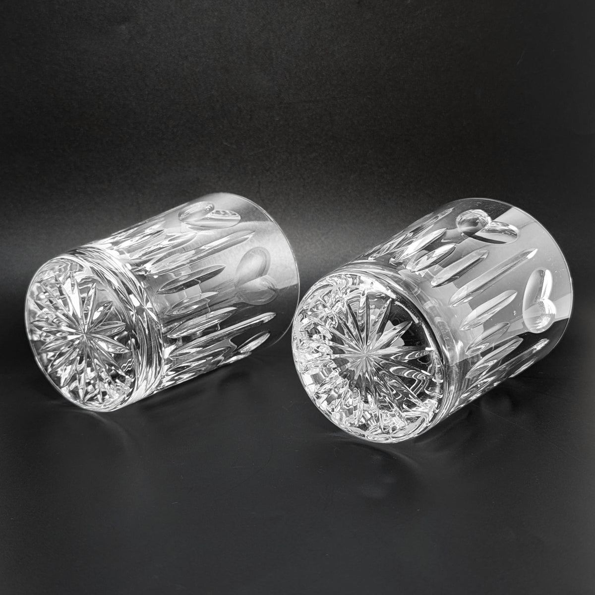 Waterford Millennium Series Pair of "Love" Double Old Fashioned Glasses