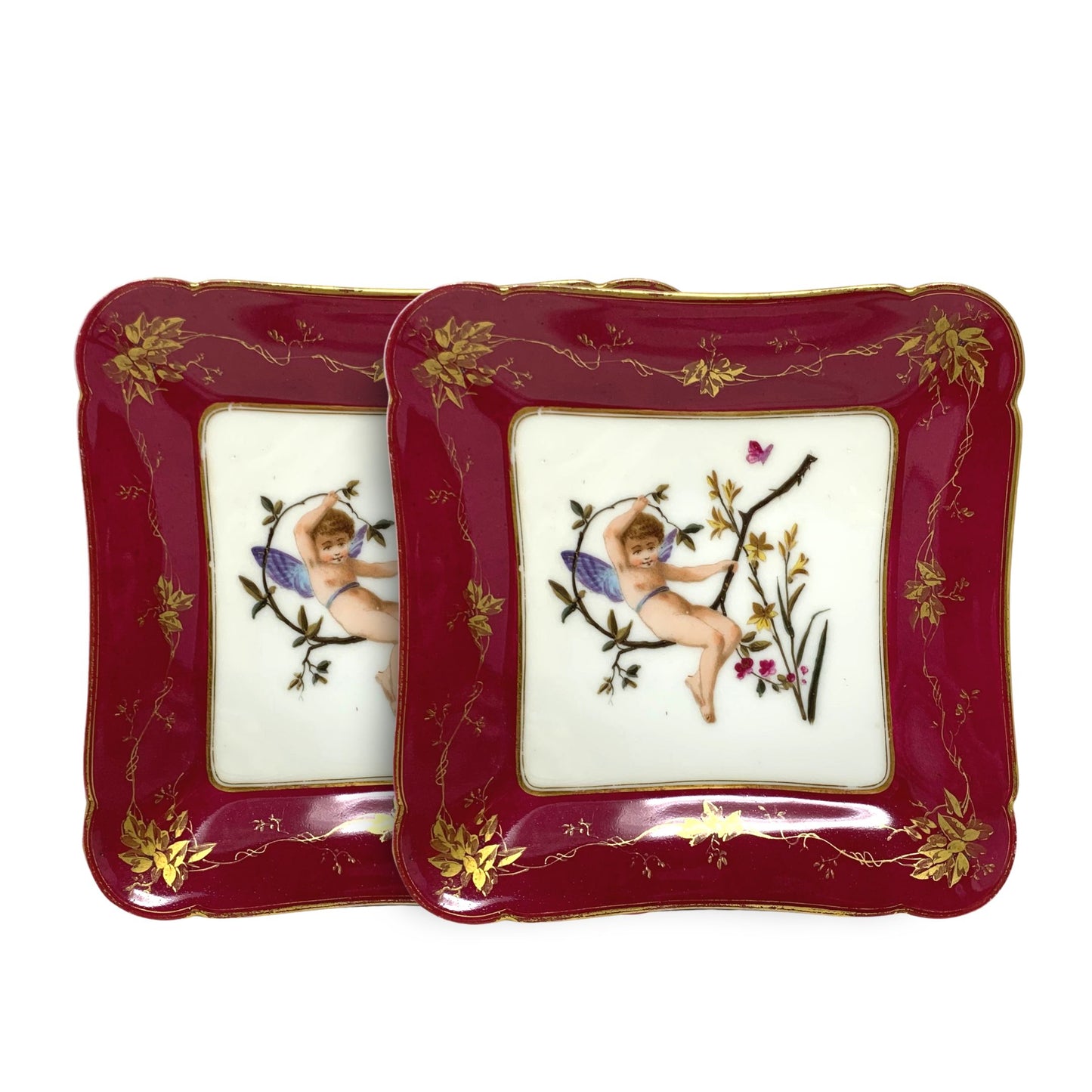 CFH/ GDM Limoges France Cherub/ Fairy Cabinet Plates (9)