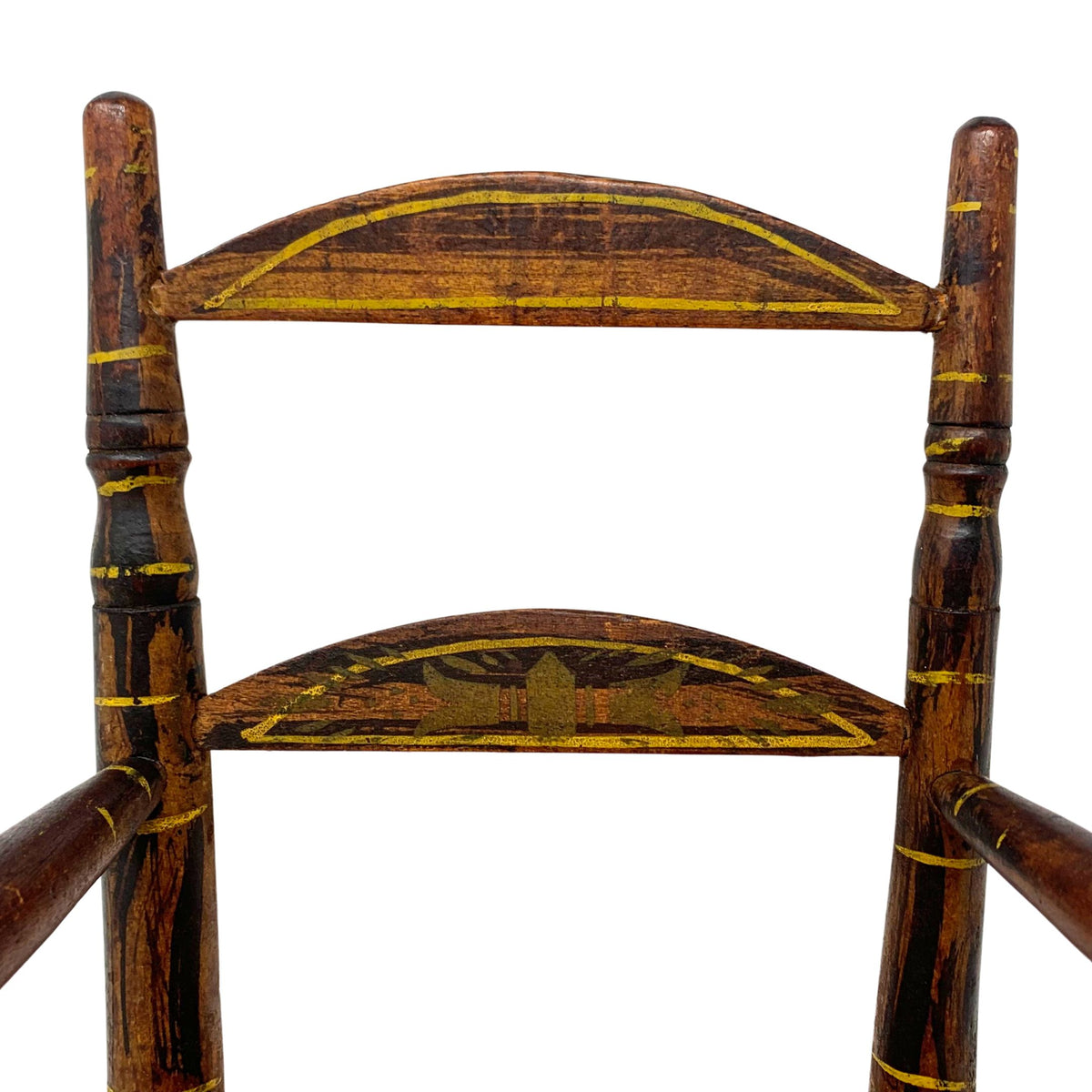 Miniature 19th Century Grain-Painted Woven-Bottom Chair