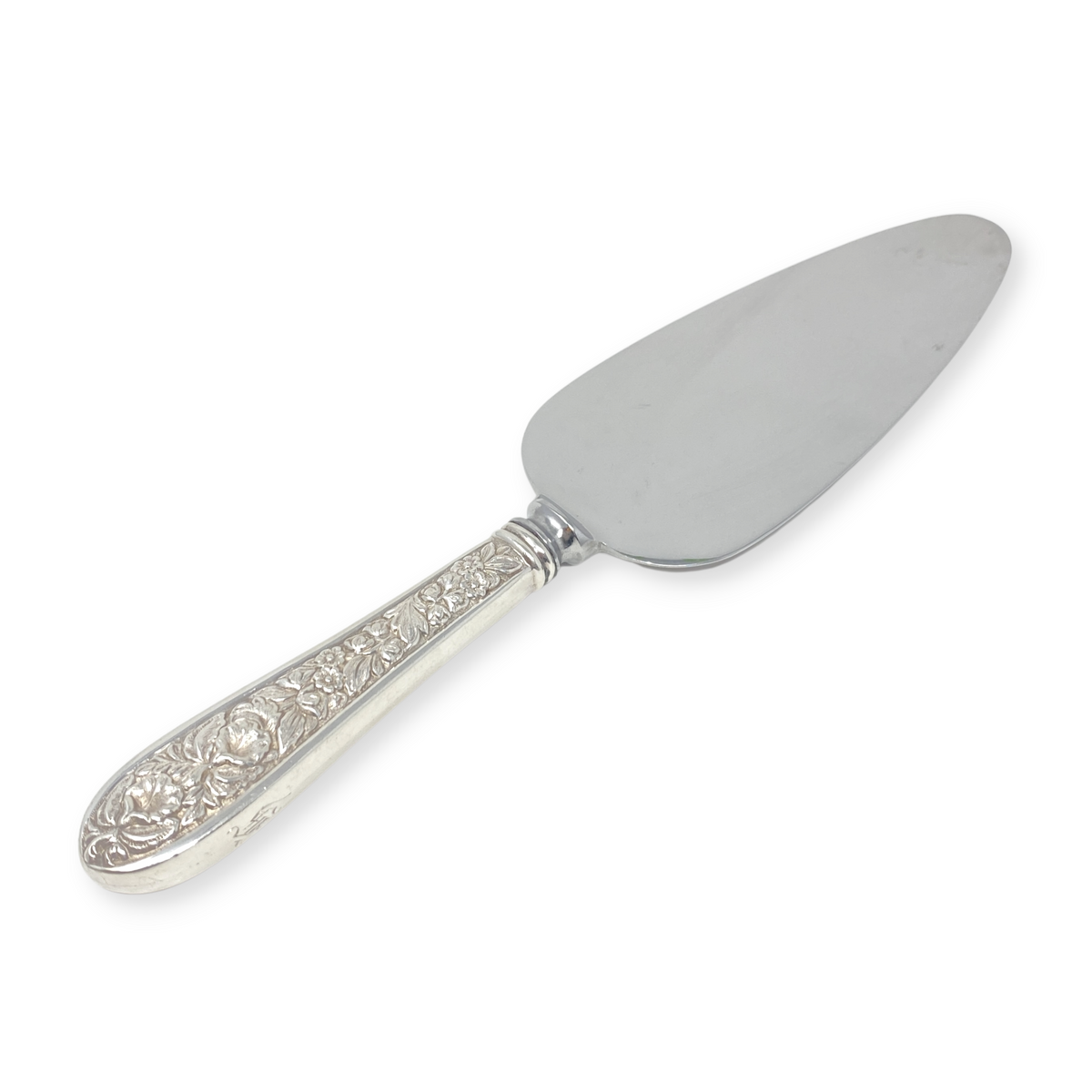 Kirk Stieff "Corsage" Monogrammed Sterling Silver Pie Server w/ Stainless Blade