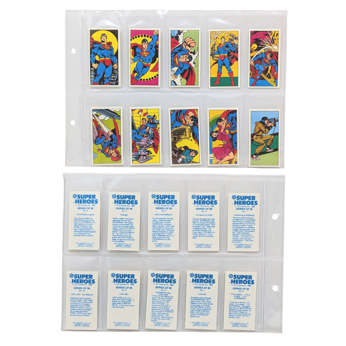Geo. Bassett & Co 1983 DC Comics Super Heroes Complete Set of 50