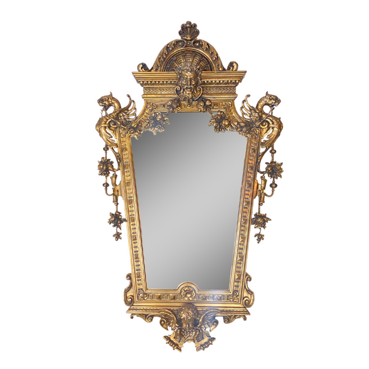 Charming Metal & Gilt Mirror with Bow at top – Litten Tree Antiques