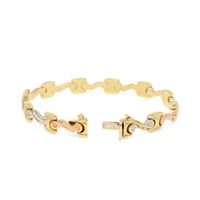 Damas Dubai 18K Tri-Color Gold 8.4mm 7” Fancy Link Bracelet