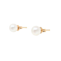 14K Gold 6mm Pearl Stud Earrings