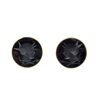 14K Gold Onyx Trojan Cuff Links