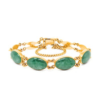 24K Gold & Jade 6.5" Bracelet