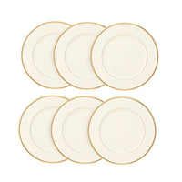 Lenox "Tuxedo" Set of 6 Dinner Plates (Gold Backstamp)