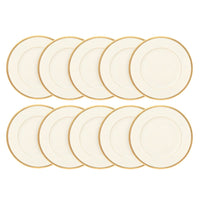 Lenox "Tuxedo" Set of 10 Salad Plates (Gold Backstamp)