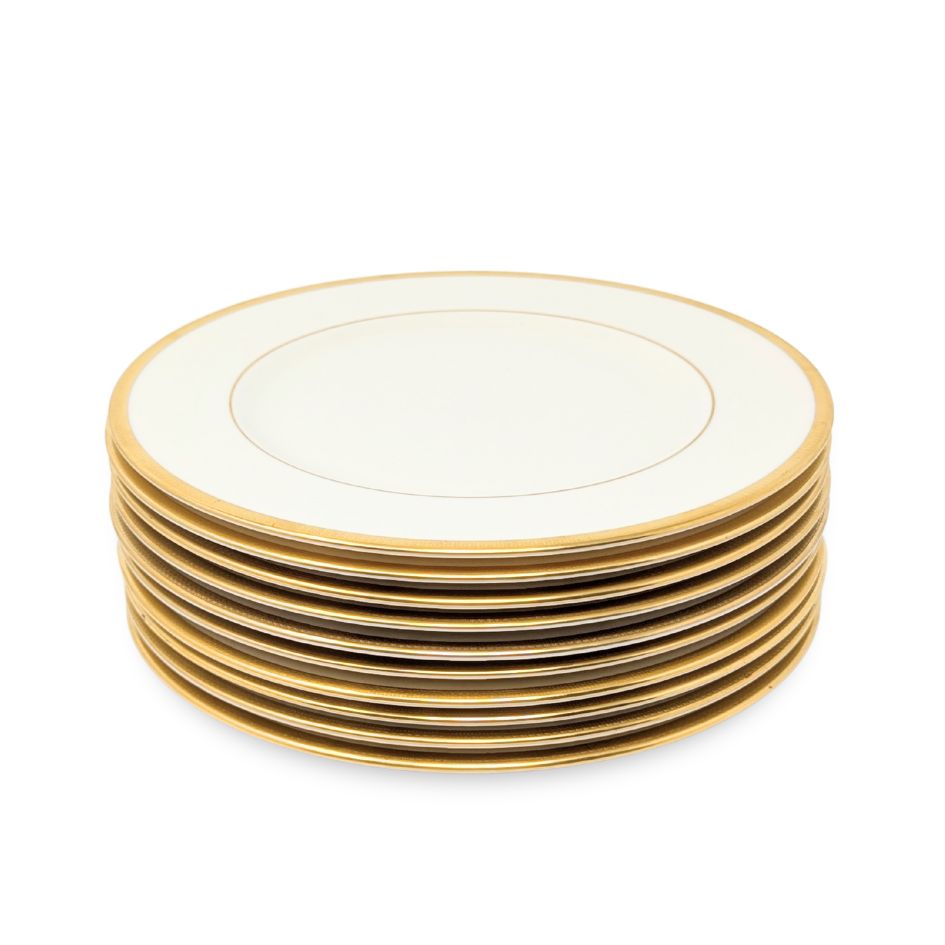 Lenox "Tuxedo" Set of 10 Salad Plates (Gold Backstamp)
