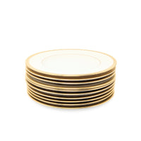 Lenox "Tuxedo" Set of 10 Bread & Butter Plates (Gold Backstamp)