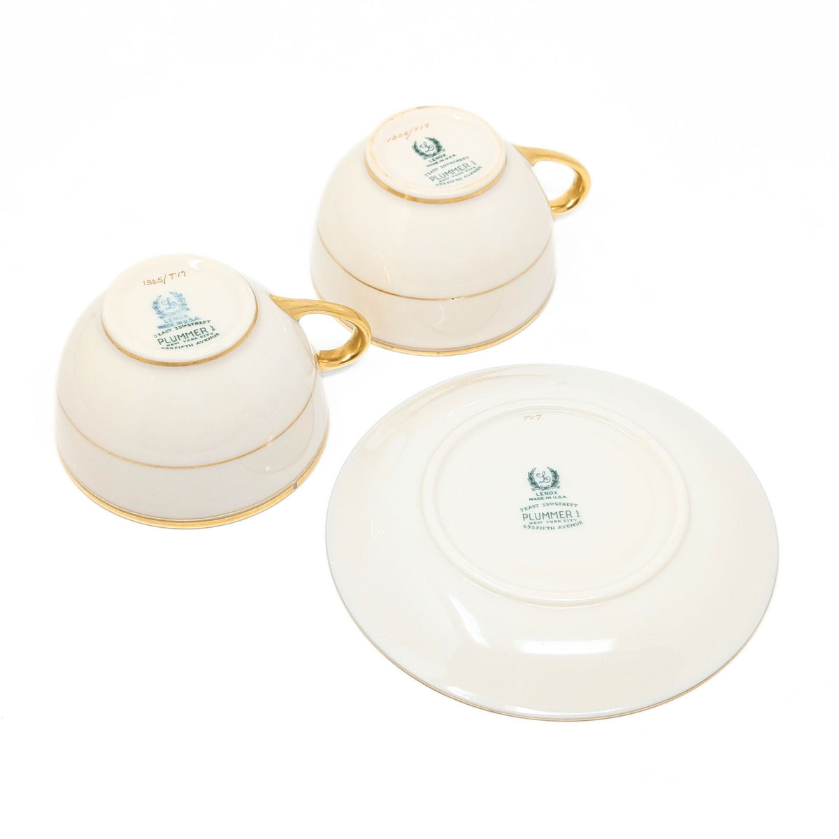Lenox "J-34" Cream/Gold 23pc Cup, Saucer, & Salad Plate Set