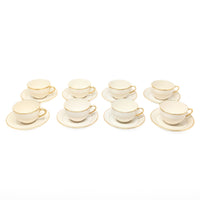 Lenox "J-34" Cream/Gold 23pc Cup, Saucer, & Salad Plate Set