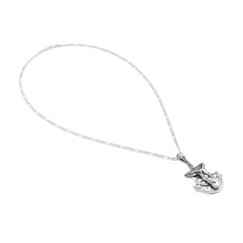Sterling Silver 24" Mariners Crucifix Necklace