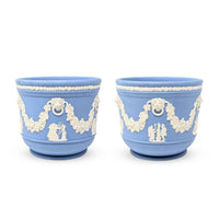 Wedgwood Pale Blue Jasperware Cachepots (Pair)